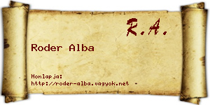 Roder Alba névjegykártya